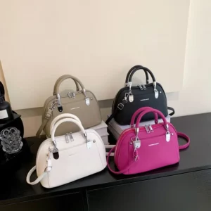 2025 Women's Adjustable PU Crossbody Bag Minimalist Litchi Pattern Candy Color Shoulder Purse Metal Decor Fashion Handbag - Image 6