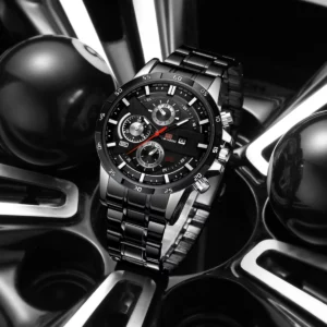 Top Men Watch Sports Style 46mm Large Leather Racing Style Casual Fashion Original Black Rose Gold Calendar Quartz Watch Relogio - Image 2