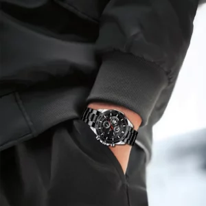 Top Men Watch Sports Style 46mm Large Leather Racing Style Casual Fashion Original Black Rose Gold Calendar Quartz Watch Relogio - Image 4