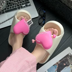 Summer Women Slipper Platform Love Indoor Beach Sandals Cloud Slide House Flip Flops Flat Female Ladies Non Slip Soft Outdoor - Image 3