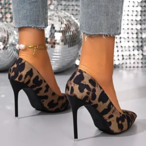 Sexy Leopard Super High Heels Pumps for Ladies Plus Size Pointed Toe Thin Heels Shoes Women Comfort Slip-On Party Pumps Mujer - Image 4