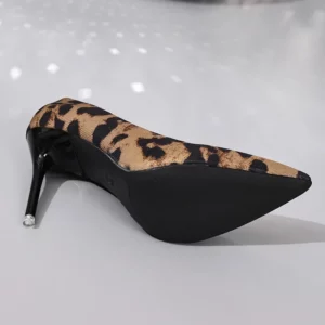 Sexy Leopard Super High Heels Pumps for Ladies Plus Size Pointed Toe Thin Heels Shoes Women Comfort Slip-On Party Pumps Mujer - Image 5