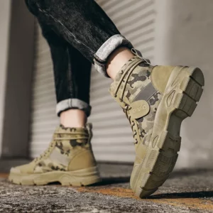 Military Boots for Men Autumn High Top Camouflage Desert Casual Flats Mens Boot Breathable Non Slip Work Shoes Zapatillas Hombre - Image 4