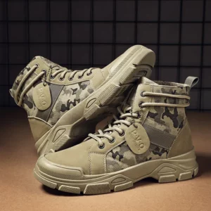 Military Boots for Men Autumn High Top Camouflage Desert Casual Flats Mens Boot Breathable Non Slip Work Shoes Zapatillas Hombre - Image 5