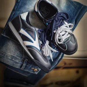 Maden Men's Casual Dual Lace-Up German Trainers Shoes Navy Blue Splice Sneakers Classic Low-Top Sporty Jogging Shoes for Walking - Image 2