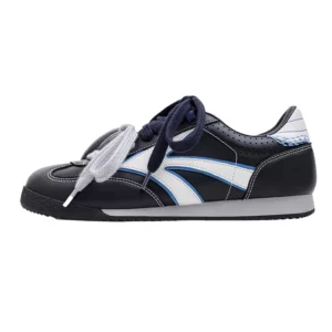Maden Men's Casual Dual Lace-Up German Trainers Shoes Navy Blue Splice Sneakers Classic Low-Top Sporty Jogging Shoes for Walking - Image 6