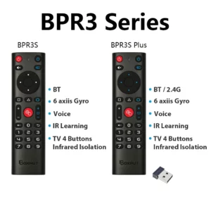 BPR3S PLUS BT Air Mouse Voice Function IR learning TV 2.4G Wireless Remote Controller With Gyroscope for Android TV Box/PC - Image 4
