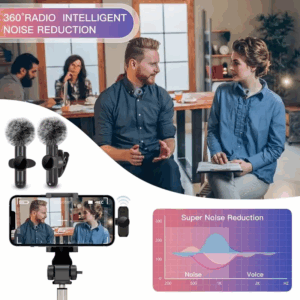 Wireless Lavalier Microphone With Windproof Cover Audio Video Recording Mini Mic For iPhone Android Mobile Phone Microphone - Image 3