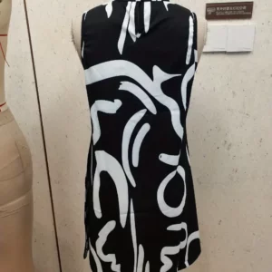 Fashion Sexy Sleeveless Woman Dress Office Lady Summer Print O-neck Elegant Stripe Casual Daily Sleeveless Stripe Mini Dress - Image 6