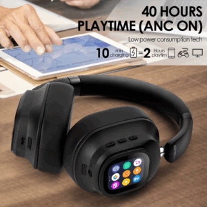 Siindoo JH-ANC930Plus Active Noise Cancelling Headphones, Hybrid Wireless Headphone With Multi Magnetic Touch Control LED Screen - Image 5