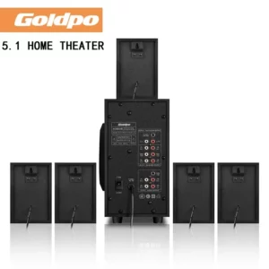 5.1 Intelligent Home Combo Theater Bluetooth Speaker Wooden Subwoofer 3D Surround Sound Memory Play FM Radio with Remote Control - Image 3