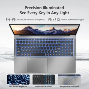 17.3 inch Gaming Office Laptop PC Intel N5095 Windows 11 Pro 16GB DDR4 1TB SSD Fingerprint Unlock Backlit Notebook PC Computer - Image 5