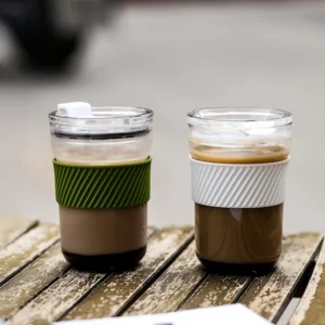 460ml Coffee Mug Ins Style Glass Cup with Lid Transparent Bubble Tea Cup Juice Milk Mocha Cappuccino Cups Breakfast Mug - Image 2