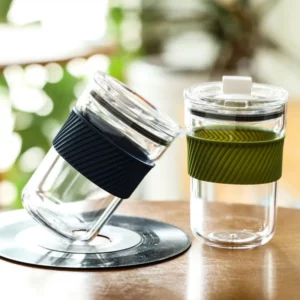 460ml Coffee Mug Ins Style Glass Cup with Lid Transparent Bubble Tea Cup Juice Milk Mocha Cappuccino Cups Breakfast Mug - Image 5