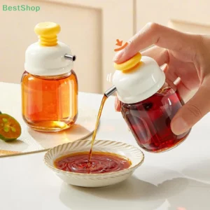 ♥♥♥Press-top Glass Oil Bottle,Soy Sauce And Vinegar Condiment Bottle,Home Kitchen Spice Metered Oil Control Bottle - Image 3