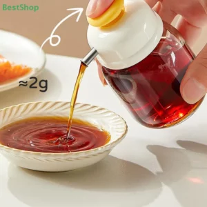 ♥♥♥Press-top Glass Oil Bottle,Soy Sauce And Vinegar Condiment Bottle,Home Kitchen Spice Metered Oil Control Bottle - Image 4