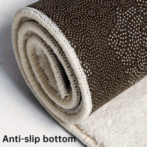 1pc Ocean-Themed Plush Faux Cashmere Bathroom Mat, Anti-Slip Absorbent Bath Mat with Beach Starfish & Heart Design - Image 4