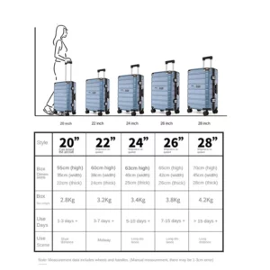 Upgrade New Travel Suitcase 20 inch Carrier 28 inch Large Capacity Suitcase with Silent Brake Wheel Cup Holder USB Charging Port - Image 6
