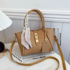 New Women's PU Crossbody Bag Large Capacity Solid Color Shopping Shoulder Bag High-Quality Handbag Multifunctional Bucket Bag - Image 4