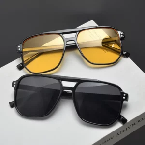 Vintage Men Women Big Sunglasses Men Square Shades Brand Designer Unisex Sun Glasses Black Lense Male Female Sunglasses UV400 - Image 3