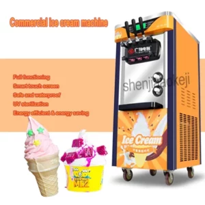 110V 220V Commercial Soft Ice Cream Machine With Compressor 18L/H 3 Flavors Electric Vertical Automatic Ice Cream Maker 2100W - Image 3