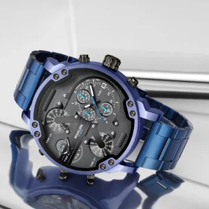 Men Top Brand Luxury Gold Steel Band Large Dial Quartz Wristwatches Man Male Clock Relogio Masculino - Image 2