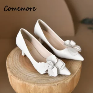 Sexy Luxury Women's Pumps Bow 2024 New Fashion Pointed Toe Dress Women Shoes Flowers Party Single Shoes Women High Heels - Image 2
