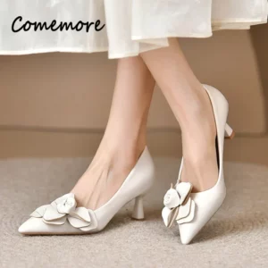 Sexy Luxury Women's Pumps Bow 2024 New Fashion Pointed Toe Dress Women Shoes Flowers Party Single Shoes Women High Heels - Image 3