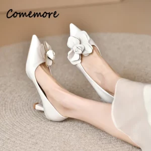 Sexy Luxury Women's Pumps Bow 2024 New Fashion Pointed Toe Dress Women Shoes Flowers Party Single Shoes Women High Heels - Image 4