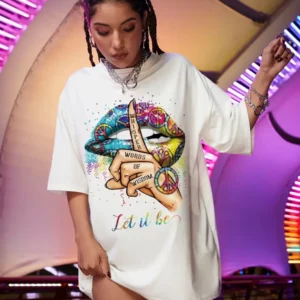 Let It Be Whisper Words Of Wisdom Street Print Women t-Shirts 2023 New Cotton Tee Comfortable Personality Tee Clothes Loose Tops - Image 3