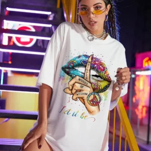 Let It Be Whisper Words Of Wisdom Street Print Women t-Shirts 2023 New Cotton Tee Comfortable Personality Tee Clothes Loose Tops - Image 4