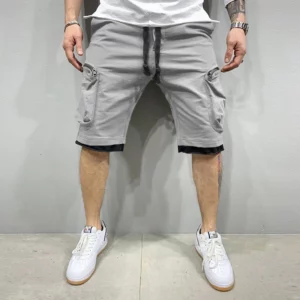 Summer Gym Quick-drying Shorts Casual Fitness Streetwear Men's Jogging Short Pants Men Multi-pocket Sport Casual Hip Cargo Short - Image 3