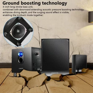 High-Power Wired Multimedia Bluetooth Speakers Home Bookshelf Type Big Volume Desktop Computer Audio 2.1 Heavy Bass Subwoofer - Image 3