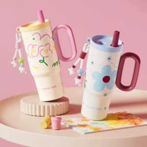 COOKER KinG 720ML Straw Insulated Ice Cup 316 Stainless Steel Car Thermal Mug Tumbler with Handle Stylish Insulated Coffee Cup - Image 2