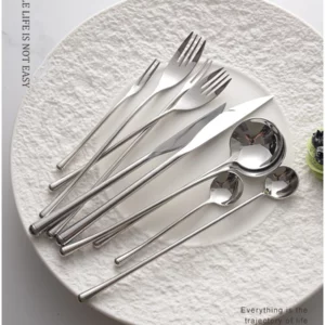 304 Stainless Steel Mirror Tableware, Western-style Knife, Fork and Spoon Set, Inposing Artifacts Household, Simple Design - Image 4