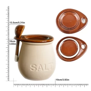 Ceramic Spice Bottle With Lid Home Decoration Kitchen Food Storage Jar Sealed Moisture-proof Salt Shaker White Sugar Shaker Kit - Image 7