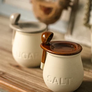 Ceramic Spice Bottle With Lid Home Decoration Kitchen Food Storage Jar Sealed Moisture-proof Salt Shaker White Sugar Shaker Kit - Image 6
