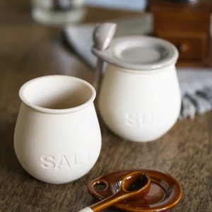 Ceramic Spice Bottle With Lid Home Decoration Kitchen Food Storage Jar Sealed Moisture-proof Salt Shaker White Sugar Shaker Kit - Image 5