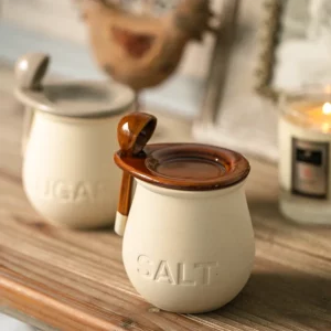Ceramic Spice Bottle With Lid Home Decoration Kitchen Food Storage Jar Sealed Moisture-proof Salt Shaker White Sugar Shaker Kit - Image 4