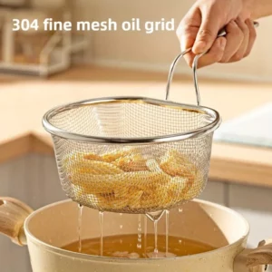 Multi function 304 stainless steel deep fry basket kitchen strainer filter pan for hot pot lo mein cooking household essential - Image 6