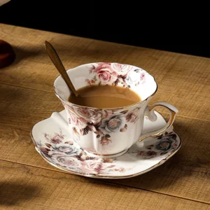 Gold-plated Lace Edge Classical Ceramic Cup&saucer Dining Table Coffee Mug Milk Mugs Afternoon Tea Teacup Fruit Juice Container - Image 3