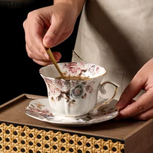 Gold-plated Lace Edge Classical Ceramic Cup&saucer Dining Table Coffee Mug Milk Mugs Afternoon Tea Teacup Fruit Juice Container - Image 4