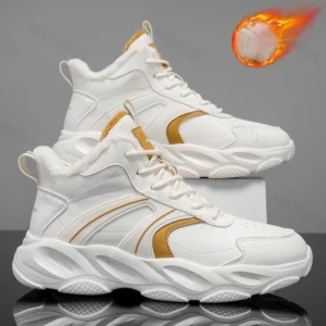 Men's Cotton Shoes 2025 Winter New Outdoor Plush Thicken Warm Shoes Height Increase Non Slip Comfortable Outdoor Casual Sneakers - Image 2