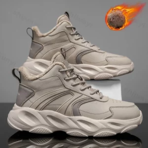 Men's Cotton Shoes 2025 Winter New Outdoor Plush Thicken Warm Shoes Height Increase Non Slip Comfortable Outdoor Casual Sneakers - Image 3
