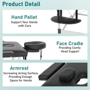 Aluminium Massage Bed Portable Massage Table 24 inche Wide Lash Bed 2 Folding Heigh Adjustable Spa Table with Non-Woven - Image 6