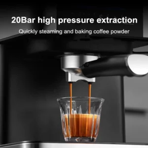 220V Italian Touch Coffee Machine Household Small Semi-Automatic High-Pressure Steam Milk Foam Office 20bar Stainless Steel - Image 3