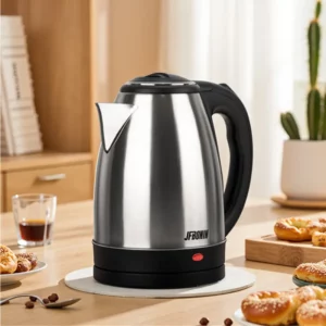 Stainless Steel Electric Kettle 1.8L 220V Silver Black Base Separation Desion Rust-resistant Durable for Home During Travel - Image 2
