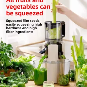 2X Squeeze Slow Juicer,Wide Mouth Cold Press Juicer with Pulp Separation,200W Automatic Fruit & Vegetable Extractor for Home Use - Image 2