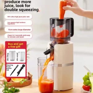 2X Squeeze Slow Juicer,Wide Mouth Cold Press Juicer with Pulp Separation,200W Automatic Fruit & Vegetable Extractor for Home Use - Image 6