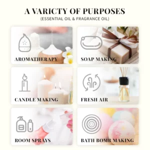 EVOKE OCCU 10mL Essential Oil, Lavender Jasmine Rose Vanilla Pure Natural Oil for Diffuser Humidifier Massage Candle Soap Making - Image 6